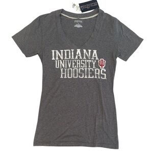 Jansport Women's Indiana University Hoosiers Gray Tee with Red Logo